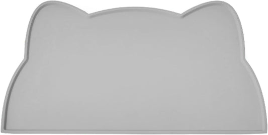 Cat Food Mat, Silicone Pet Feeding Mat for Floor Non-Slip Waterproof Dog Water Bowl Tray Cushion (20" x 12", Dark Gray)