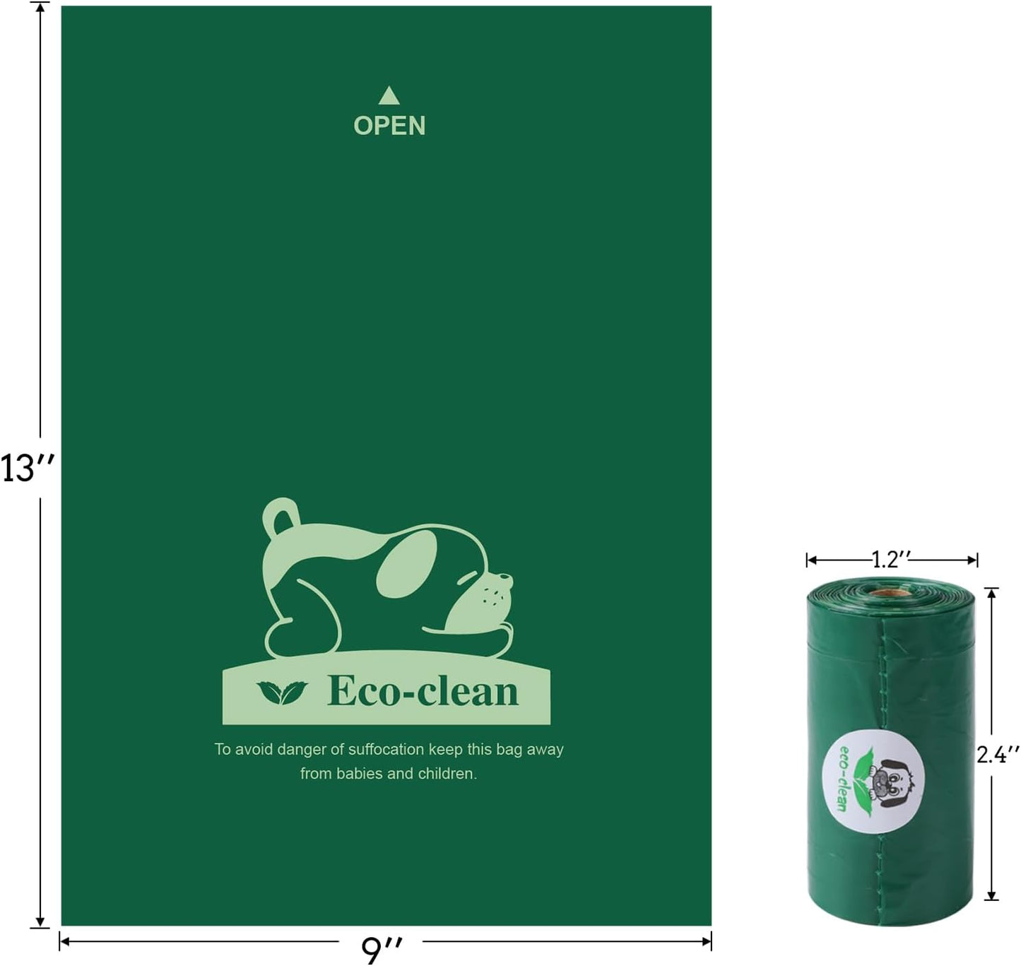 ECO-CLEAN 360 Count Dog Poop Bags with Dispenser, Leak-Proof, Lavender scented