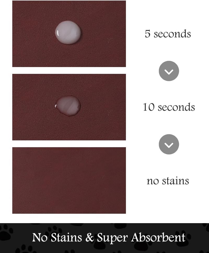 Pet Feeding Mat-Absorbent Dog Mat for Food and Water Bowl-No Stains Quick Dry Water Dispenser Mat-Dog Accessories Pet Supplies-Bowl for Messy Drinkers（RED,23"x34"