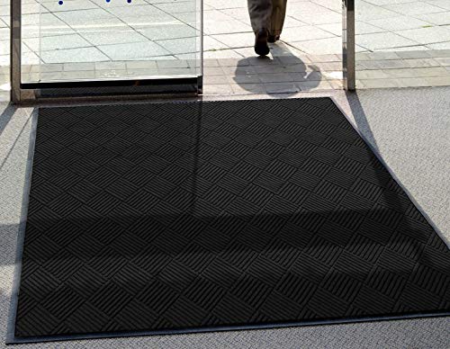 M+A Matting WaterHog Diamond | Commercial-Grade Entrance Mat with Rubber Border – Indoor/Outdoor, Quick Drying, Stain Resistant Door Mat (Charcoal, 6' x 8')