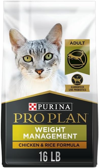 Purina Pro Plan Weight Control Dry Cat Food, Chicken and Rice Formula - 16 lb. Bag