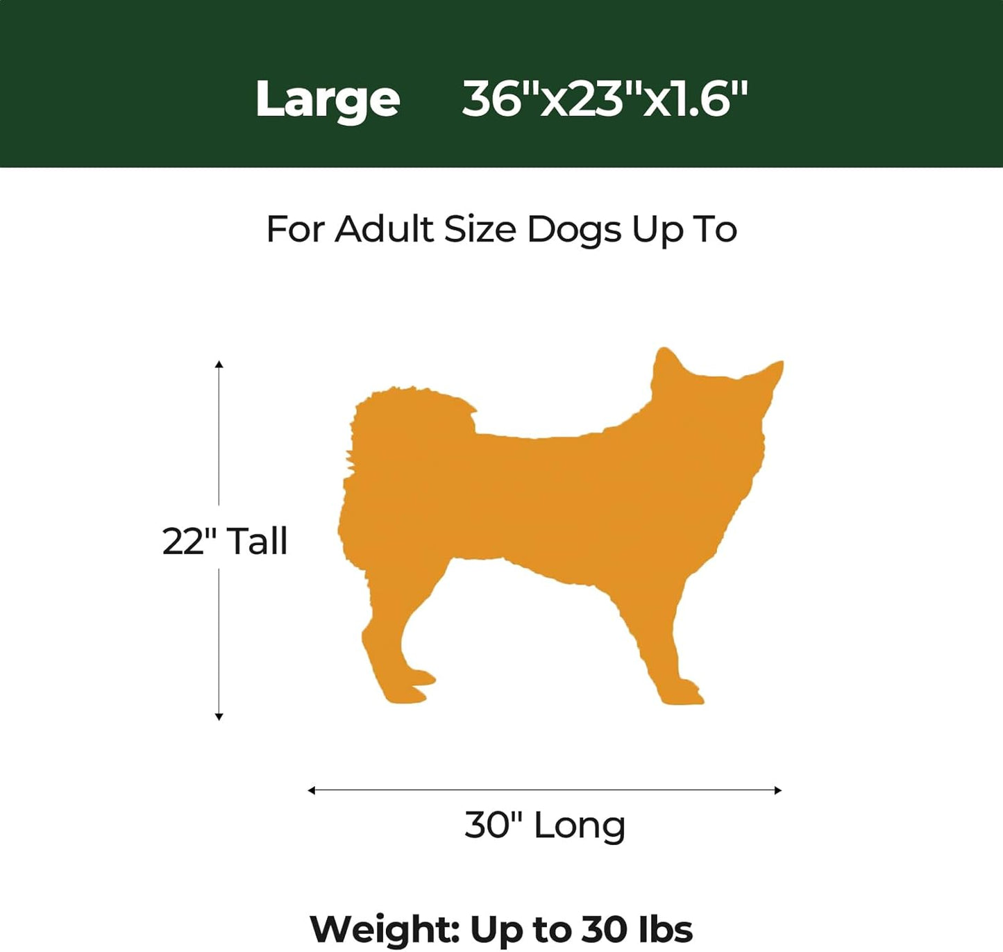 BALANCE Dog Crate Bed, Orthopedic Dog Bed Pad with Waterproof Liner, Washable Crate Foam Pet Mat for Large, Medium, Puppy Dogs Breeds, Periscope, 36"x23"x1.6"