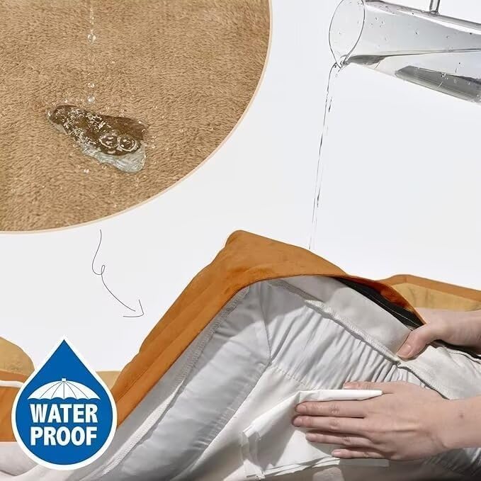 Comfort Expression Small Dog Beds Waterproof Orthopedic Foam Dog Sofa Beds for Medium Dogs Comfy Pet Bed with Washable Removable Cover & Non-Slip Bottom(Small,Caramel)