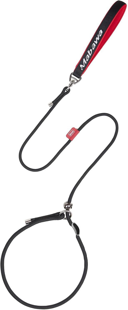 Dog Anti-Slip Leash 5FT with Metal Stopper - Durable No-Pull Training Lead for Small, Medium & Large Dogs - Comfortable Handle Nylon Rope, Tangle-Free Pet Walking Leash (Black, 5.6FT)
