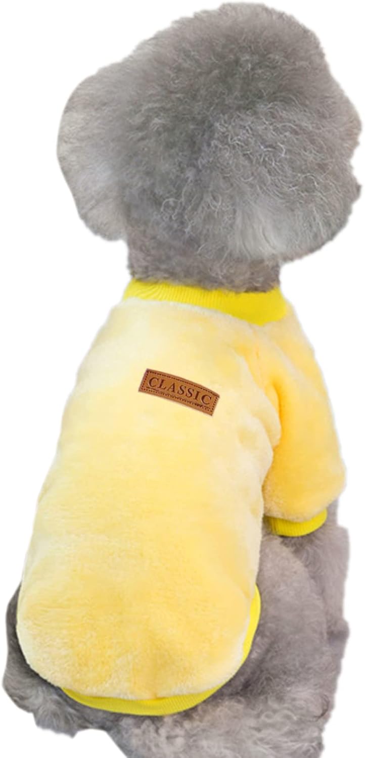 Jecikelon Pet Dog Clothes Dog Sweater Soft Thickening Warm Pup Dogs Shirt Winter Puppy Sweater for Dogs (Z01-Yellow, XX-Small)