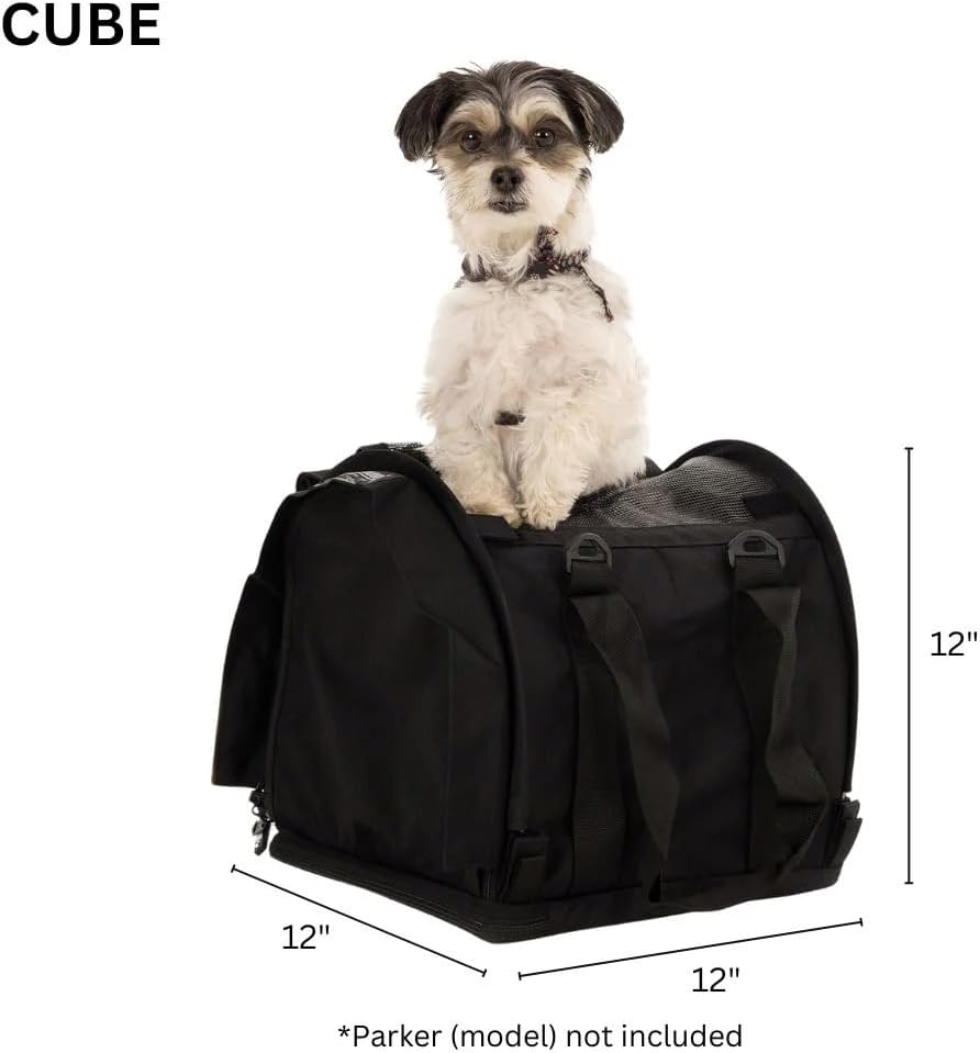 SturdiBag Pro 2.0 Pet Travel Carrier for Cats and Dogs | Soft Sided Pet Carrier Bag with Safety Clips and Seatbelt Straps for Airplane or Car Travel | Cube, Bone