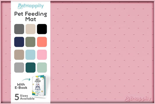 Dog Food Mat - 24x15 Raised Edges Dogs Mat for Food and Water Prevent Spill, Waterproof Cat Food Mats Protect Floors, Easy Clean Dog Bowl Mats for Food and Water, Silicone Pet Feeding Placemats Pink