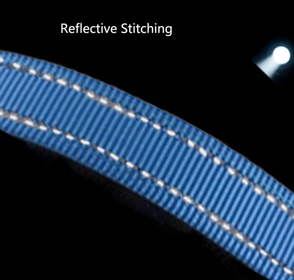 Hands Free Dog Leash for Large Medium Dogs Heavy Duty Bungee Reflective Adjustable Waist Leashes for Walking Running with Car Buckle 4-6FT (Blue)