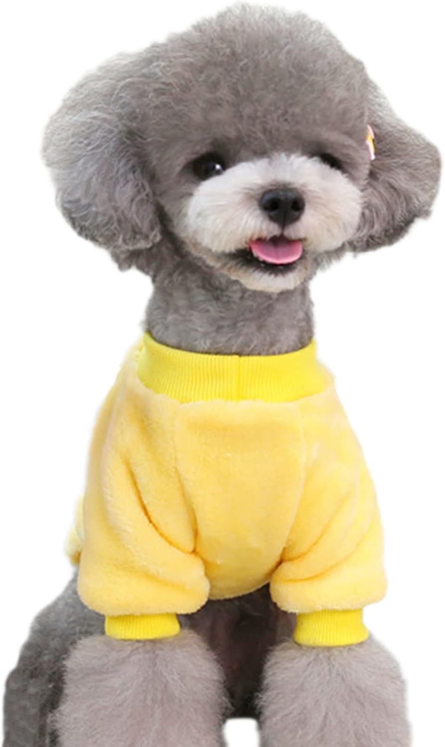 Jecikelon Pet Dog Clothes Dog Sweater Soft Thickening Warm Pup Dogs Shirt Winter Puppy Sweater for Dogs (Z01-Yellow, Large)