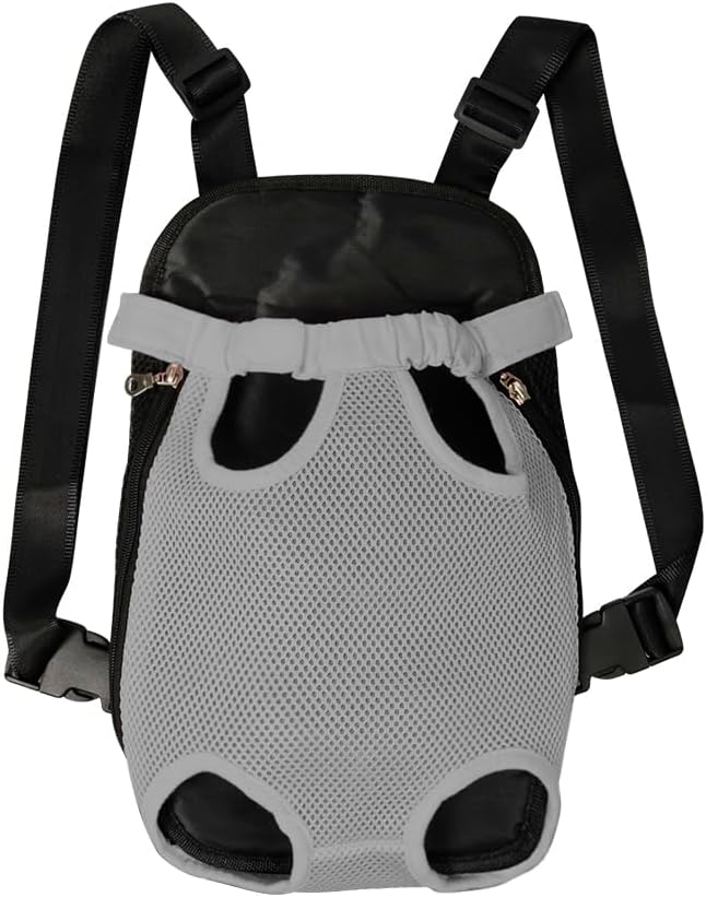 FEimaX Dog Carrier Backpack Pet Legs Out Front Cat Travel Bag, Adjustable Puppy Backpacks Carriers Hands-Free for Small Medium Dogs Cats Hiking Traveling Camping Daily Walking (X-Large, Grey)