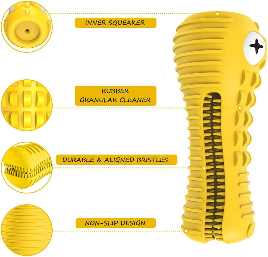 Dog Toys for Aggressive Chewers Large Medium Breed, Indestructible Dog Toothbrush Chew Toys, Squeaky Interactive Tough Extremely Durable, Dogs Toys to Keep Them Busy