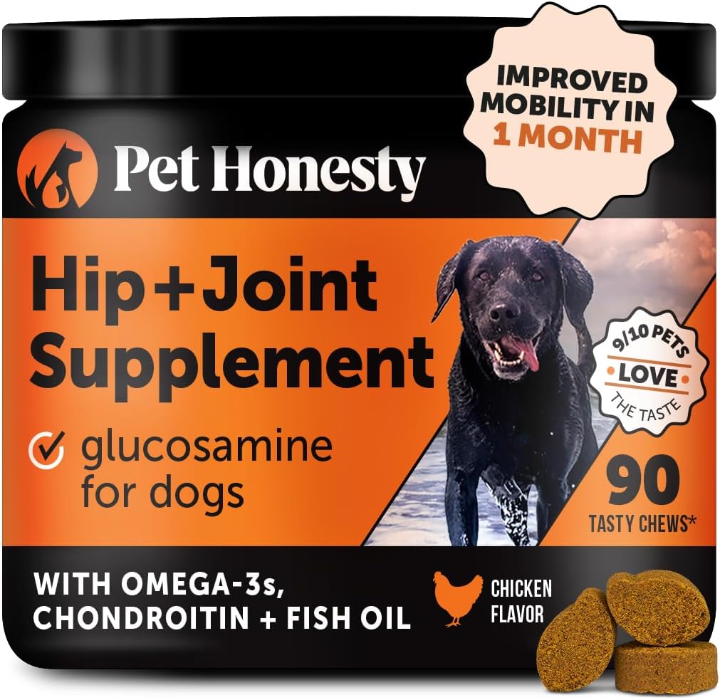Hip & Joint Health - Glucosamine for Dogs Soft Chews, Joint Supplement for Dogs with Glucosamine Chondroitin, MSM, Turmeric, Anti Inflammatory, Support + Mobility (Chicken 90ct)