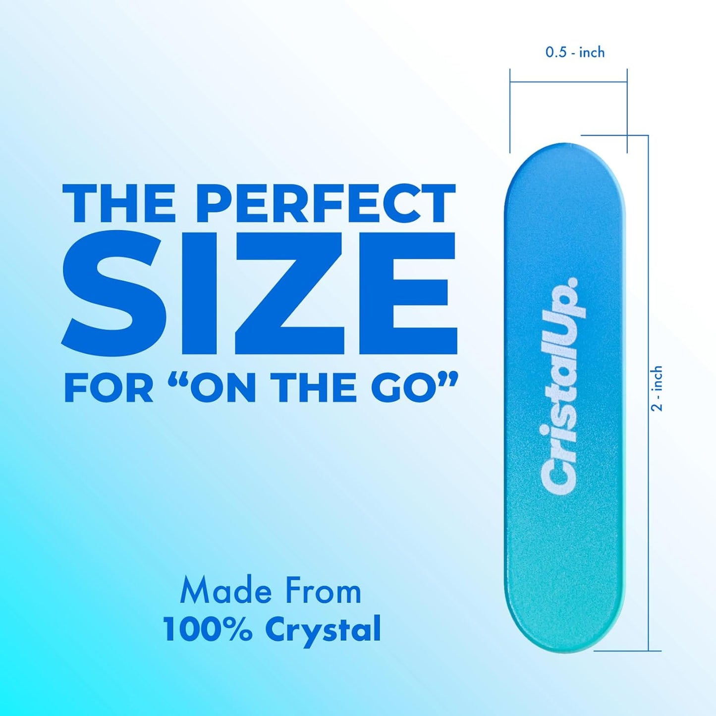 Crystal Nail File 1.6 in, Mini Glass File Ideal for Wallet, Durable, Gentle on Nails, Perfect for Travel, Home, Office and On the Go, Compact for Quick Touch Ups