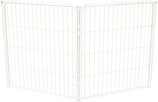 FXW Homeplus Unleashed Indoor Dog Playpen - Stress-Free and Safe Play, Heavy Duty 32 Inch 2 Wire Panels Dog Pen for Puppy and Small Dogs, White│Patented