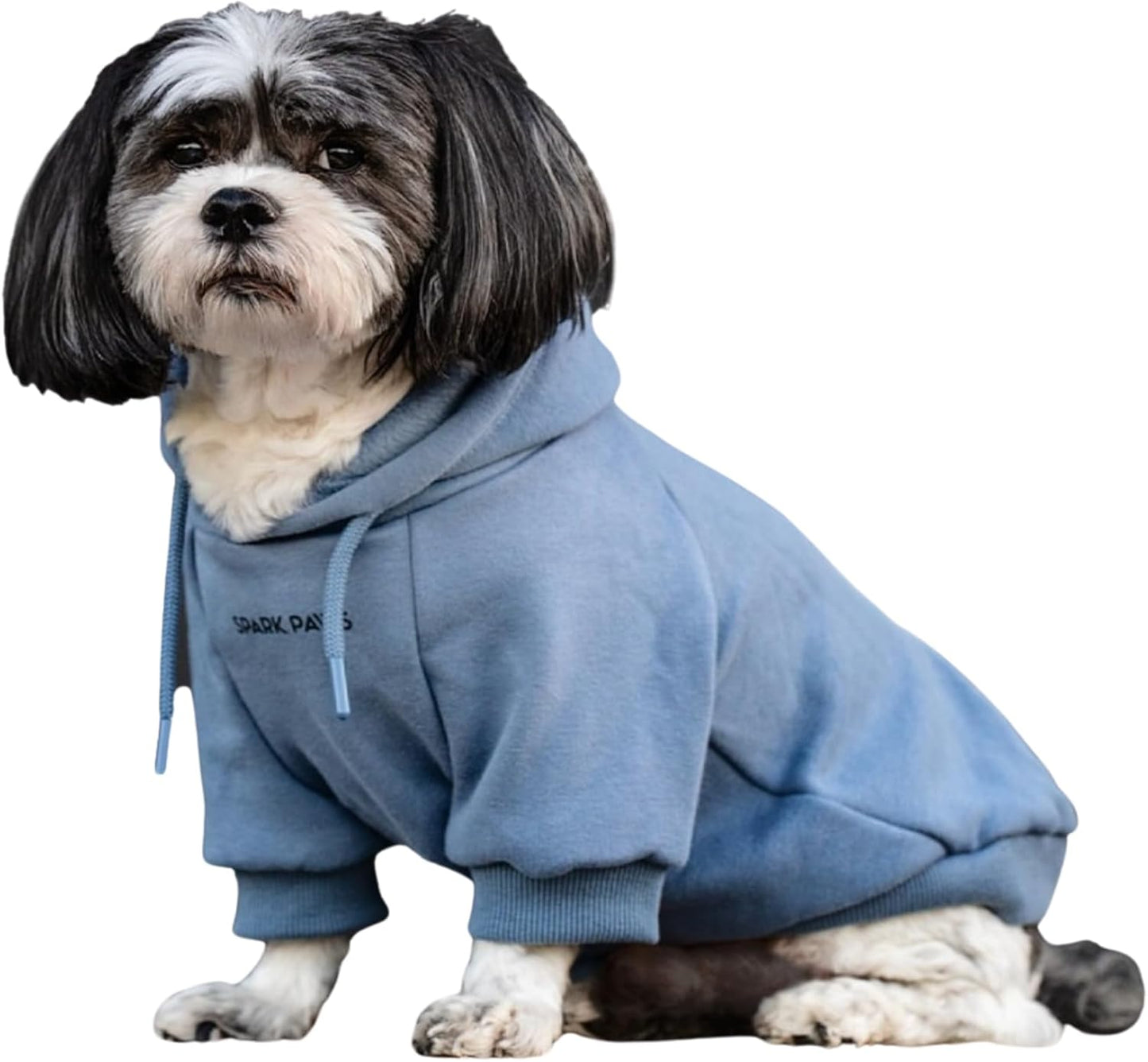 Spark Paws Dog Hoodie – Premium Dog Sweater for Small, Medium, and Large Dogs | Warm Outfits for French Bulldogs, Pitbull, Puppy, Winter Jacket Alternative - Slate Blue - M