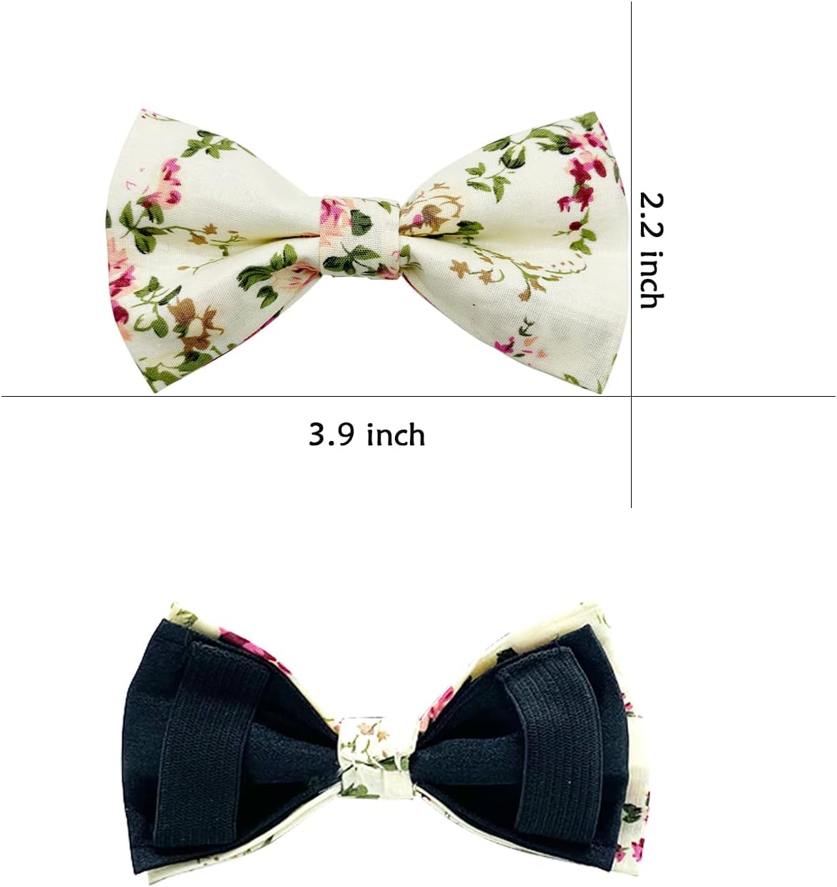 Dog Bow Ties, 10 PCS Flower Pattern Adjustable Bowties for Cats & Small Medium Large Dogs Collar Charms for Birthday Wedding Parties（Flower）