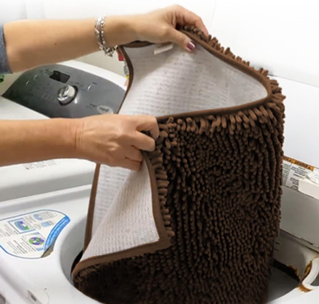 Muddy Mat® Shown on TV – Super Absorbent Door Mat Indoor, Microfiber Quick Dry Chenille Entryway Rug, Non-Slip Front Door Mat, Indoor Mats for Entryway, Machine Washable Pet Rug, Brown 24"x36"