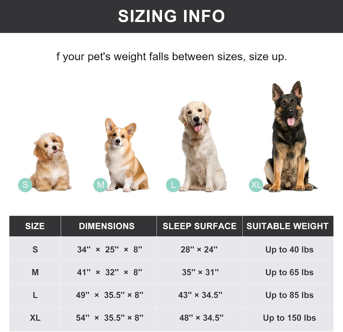 Cooling Elevated Dog Bed for Extra Large Dogs with Non-Slip Floor Protectors & Breathable Mesh, XL Raised Indoor & Outdoor Dog Cot Hammock, 54" L x 35.5" W x 8" Th, X-Large, Grey