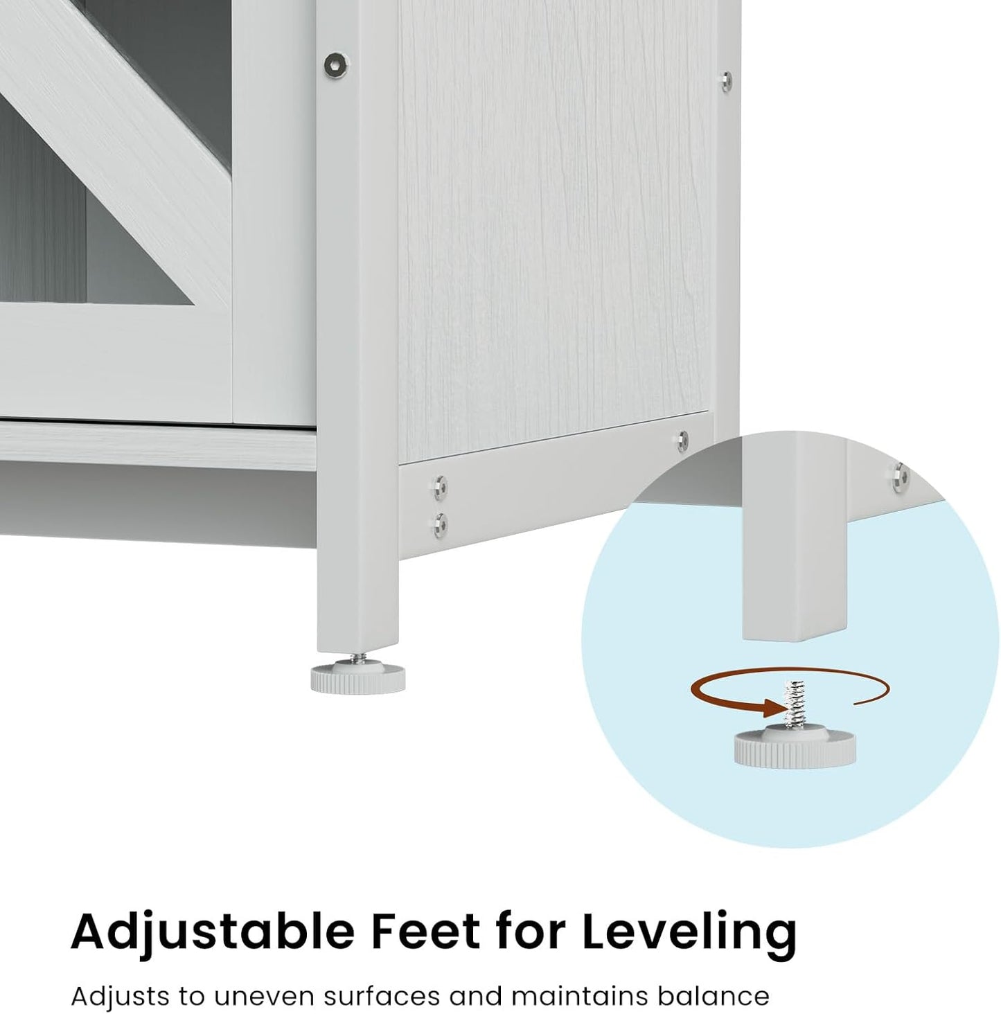55-75 Gallon Aquarium Stand Heavy Duty Steel Frame, Fish Tank Cabinet with Accessories Storage for Reptile Terrarium & Turtle Tank - 1000lbs Capacity (White)