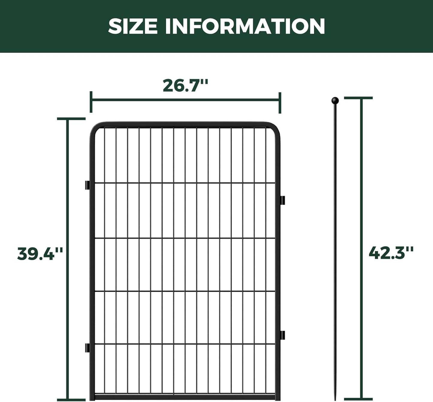 FXW Rollick Unleashed Dog Playpen for Indoor, Yard, RV Camping, 40 inch 4 Panels for Medium and Large Dogs, Black│Patented