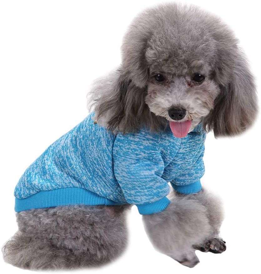 Jecikelon Dog Clothes Dogs Sweater Soft Puppies Clothing Winter Puppy Sweaters Warm Outfit for Dogs Small XXS XS Cat Apparel (X-Large, Light Blue)