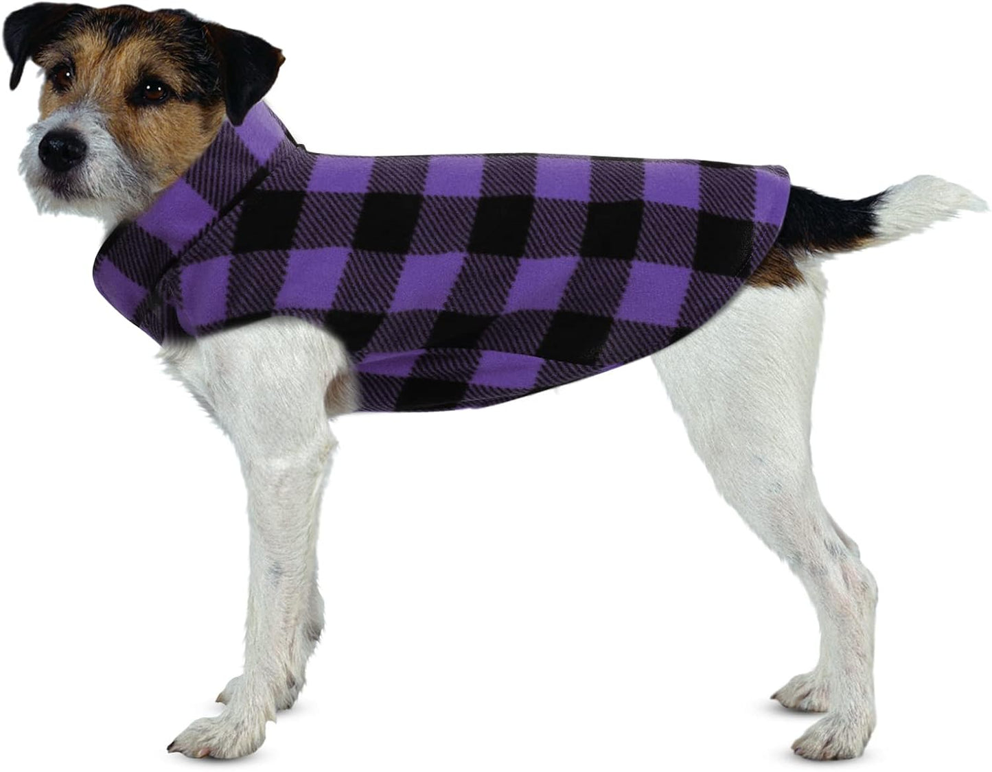 Asenku Plaid Dog Fleece Vest - Soft Comfortable Pet Pajamas with Warm Winter Coat, Jacket for Small & Medium Dogs