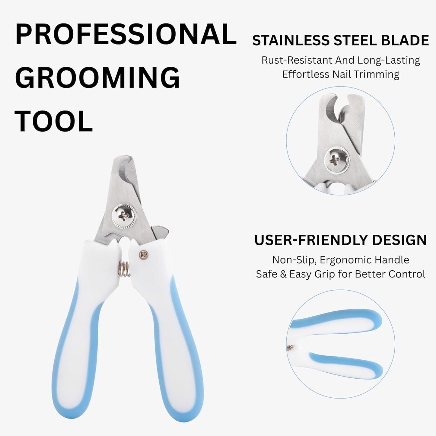 AIXINPET Dog & Cat Nail Clippers and Trimmers - with Free Nail File, Protective Guard to Avoid Over Cutting, Extra Sharp Blade - Suitable for Small to Large Dogs & Cats, Birds and Rabbits (Large)