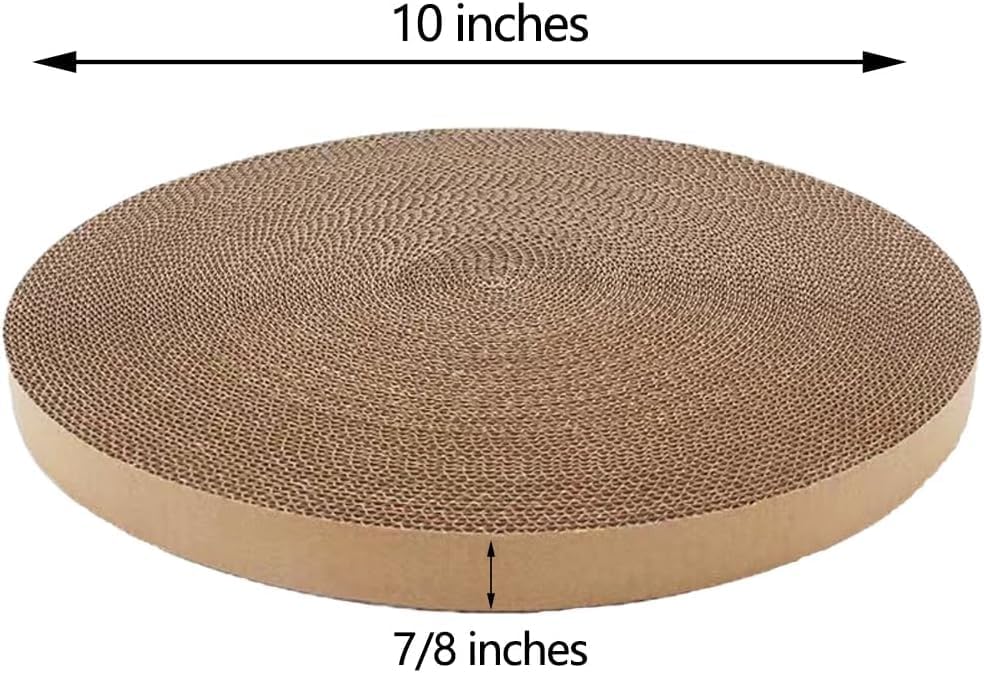 Pet Supplies Scratch and Spin Cat Scratcher Replacement Pads for Active Play, Natural Recycled Corrugated Cardboard, Supports Pet Behaviors, Relieves Stress - 2 Count (Replace Cardboard 2PCS)