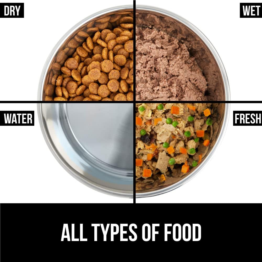 GORILLA GRIP Set of 2 Dog Bowls, Holds 8 Cups (64 fl oz), Heavy Duty Metal Food and Water Bowl for Feeding Dogs and Cats, Dishwasher Safe, Rust Resistant Stainless Steel, BPA Free Rubber Base, Red