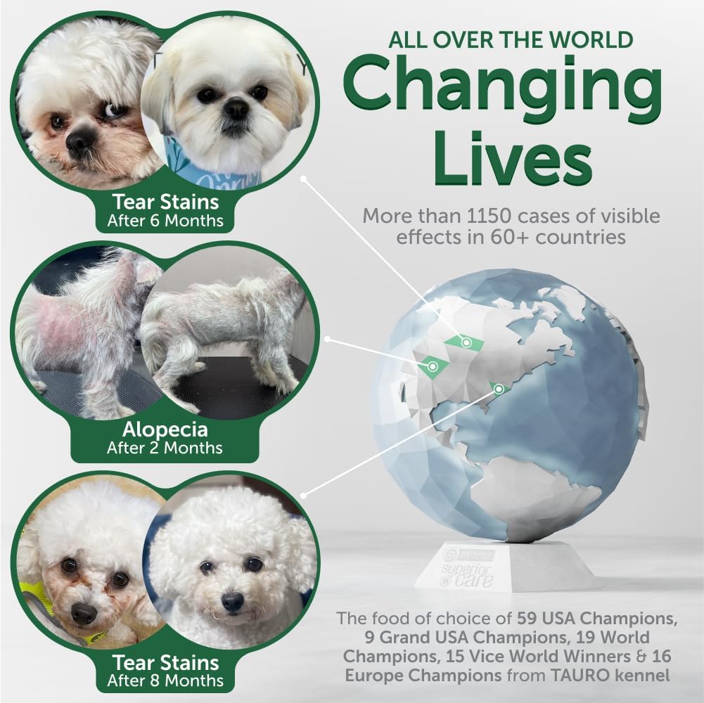 Nature's Protection Dry Dog Food for Puppy & Adult - High Protein Tear Stain Formula - Hypoallergenic Kibble for Small, Medium & Large Breed Dogs with Light Fur (Superior Care - Insect, 22 lb)