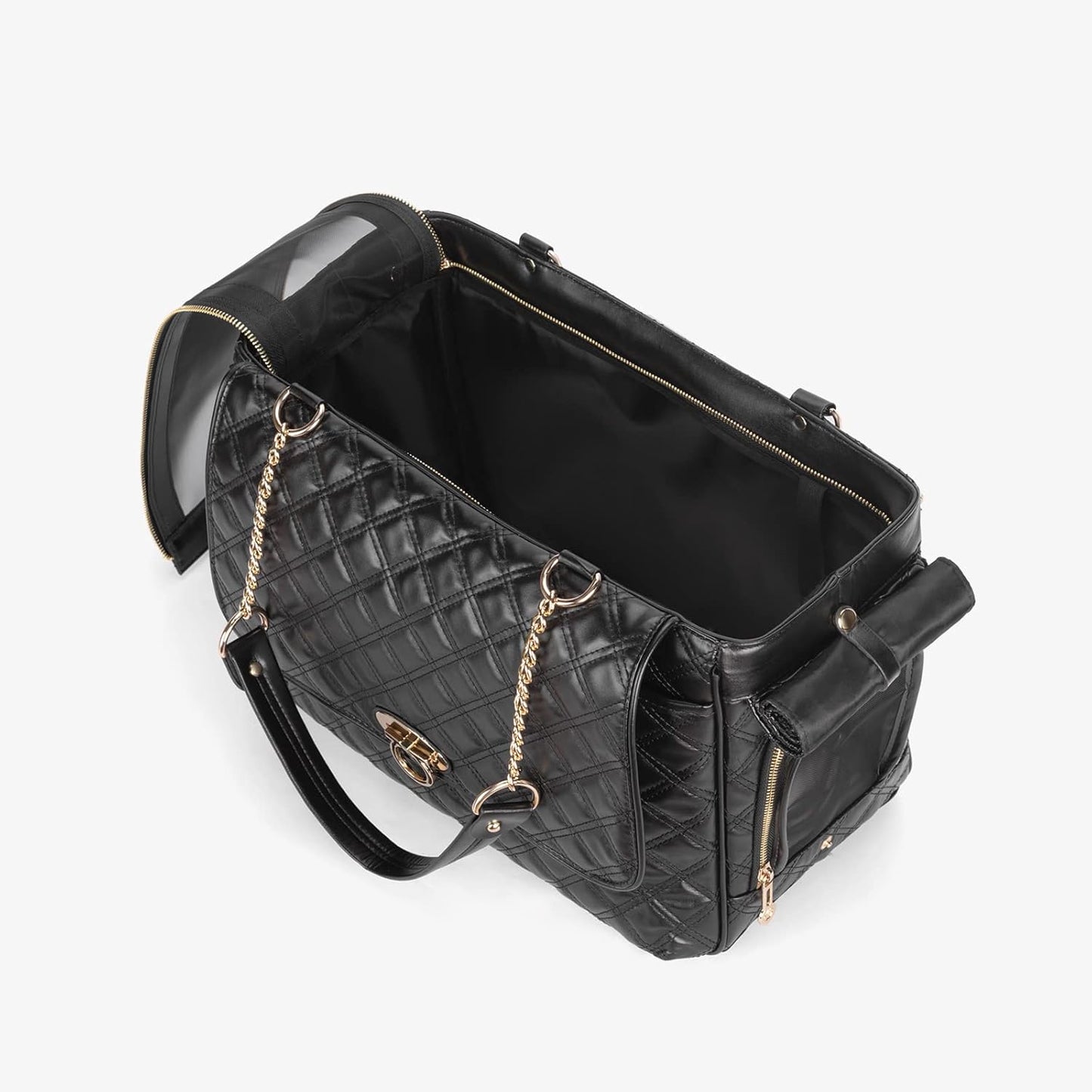 Fashion Pet Carrier Dogs Cat Small Animals Purse Bag, Leather Pet Carriers Dog Puppy Kitten Tote Travel Handbag TSA Airline-Approved