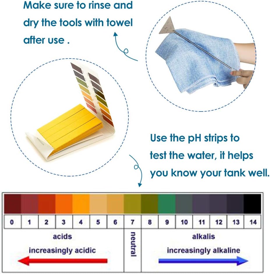 Capetsma Aquascape Tools, Long Stainless Steel Aquarium Plant Tools Aquarium Tweezers Scissors Spatula Tool Set Bonsai Kit Algae Scrapers Aquarium Cleaning Kit for Fish Tank Starter kit