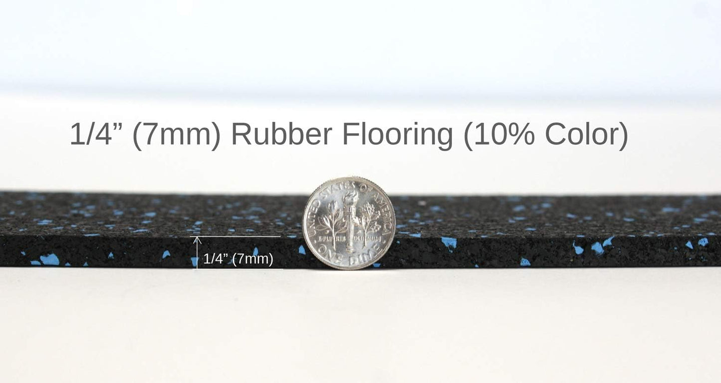 American Floor Mats 1/4in (7mm) Thick 10% Red 4' x 18' Heavy Duty Rubber Rolls, Protective Exercise Mats, Home Gym Rubber Flooring