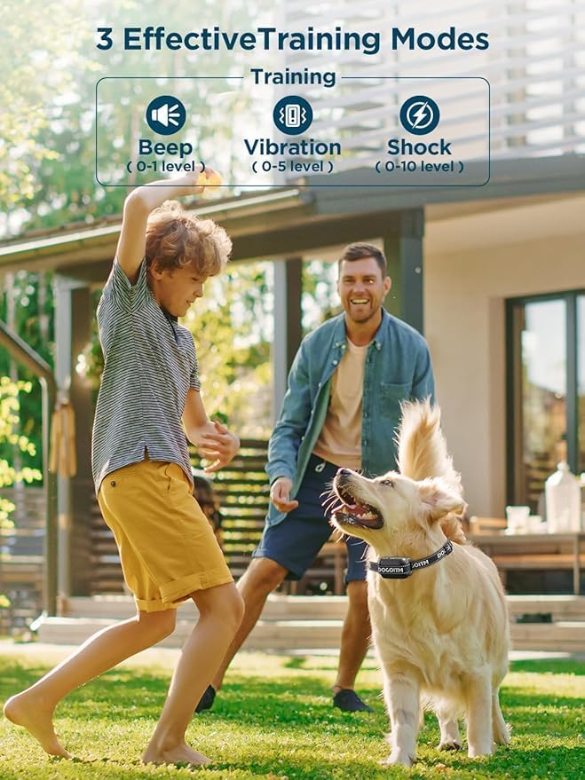 Wireless Dog Fence System, GPS Wireless Dog Collar with 3 Correction Mode, Pet Containment System with AI Smart Signal, Electric Dog Fence Collar for Outdoor Use