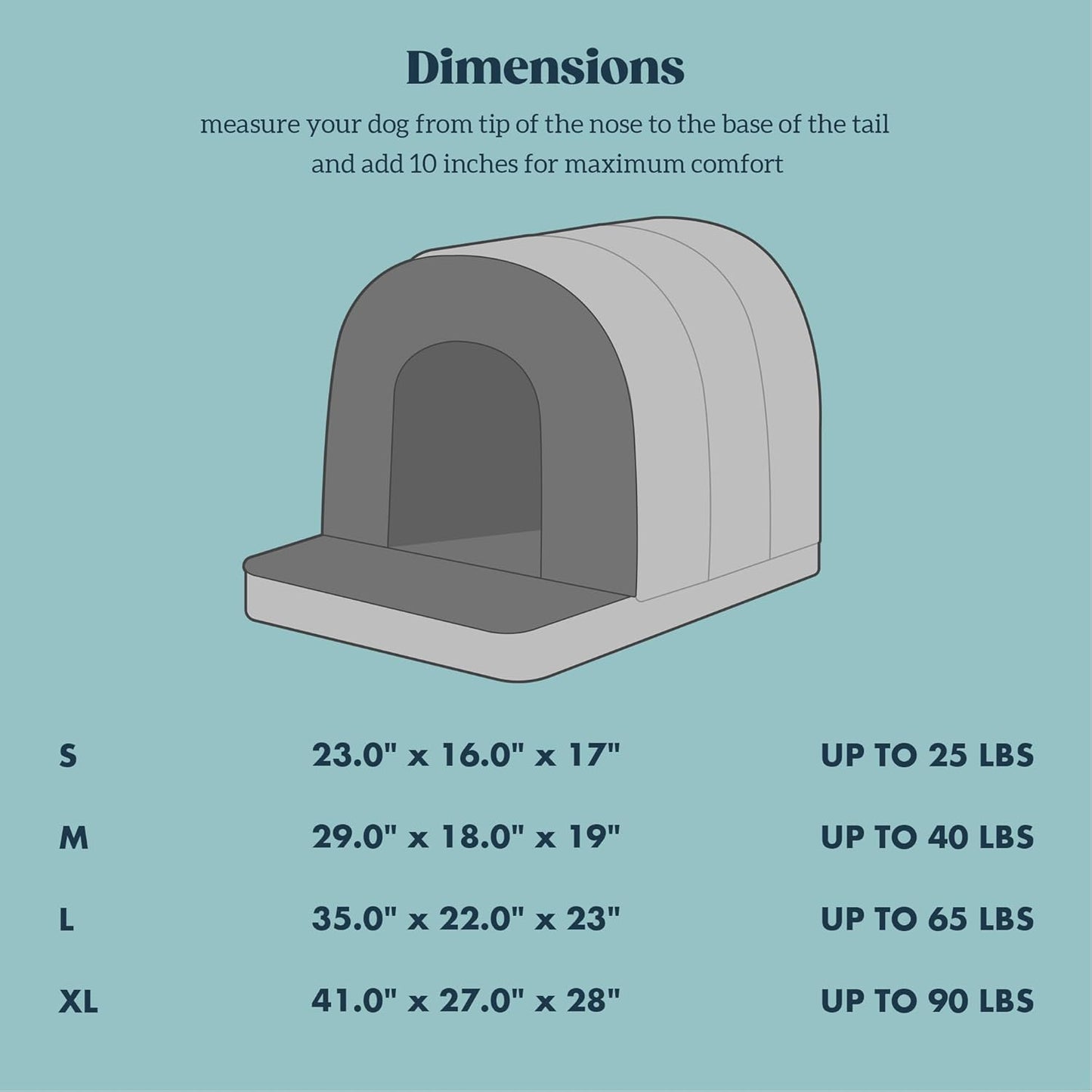 Orthopedic Dog Bed House - Dog House Indoor with Egg-Crate Foam - Tent Bed with Waterproof Lining & Nonskid Bottom, Ideal for Extra Large Breeds & Fits 42-Inch Crate - 41"x27", Charcoal