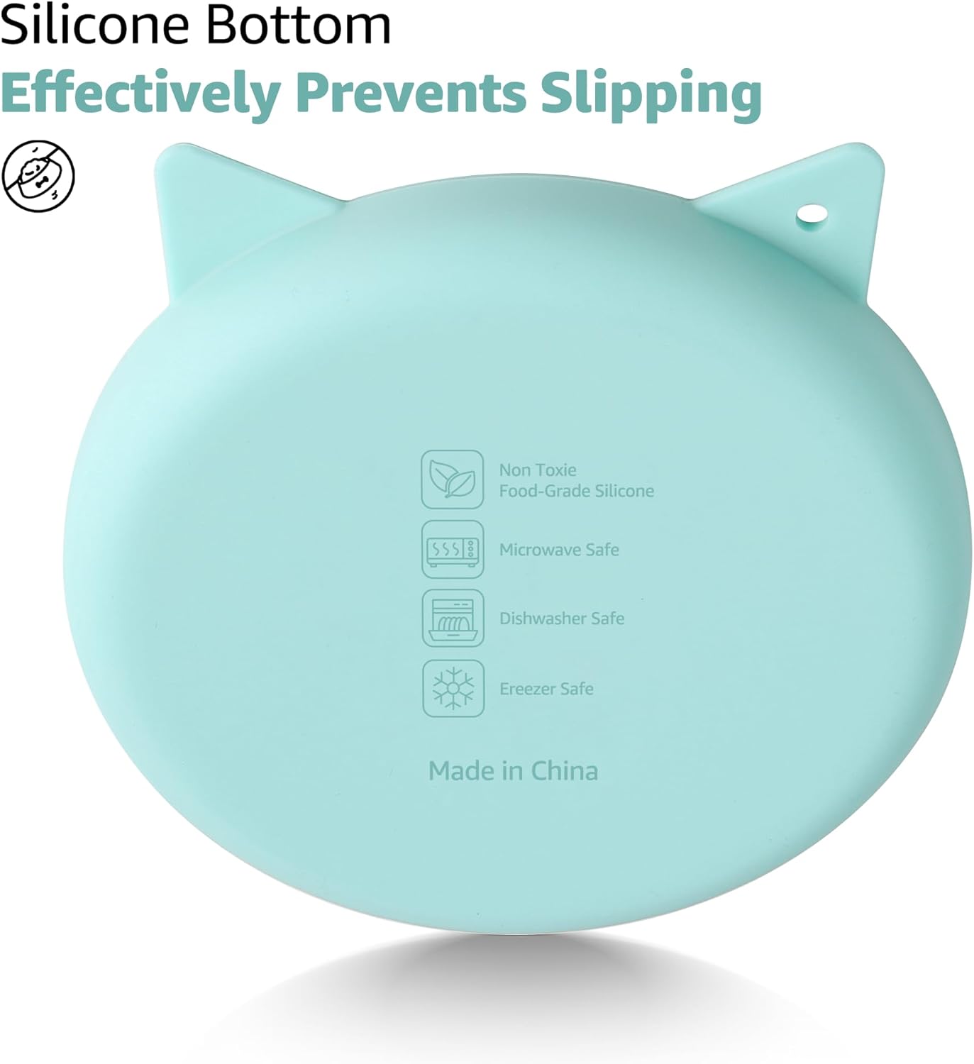 Coomazy Silicone Slow Feeder Dog Cat Bowls, Interactive Puzzle Toy for Pets Dry/Wet Food Training, Keeps Dogs Cats Busy, Prevents Puppy Kitty Overeating (Cyan, 0.8 Cup)
