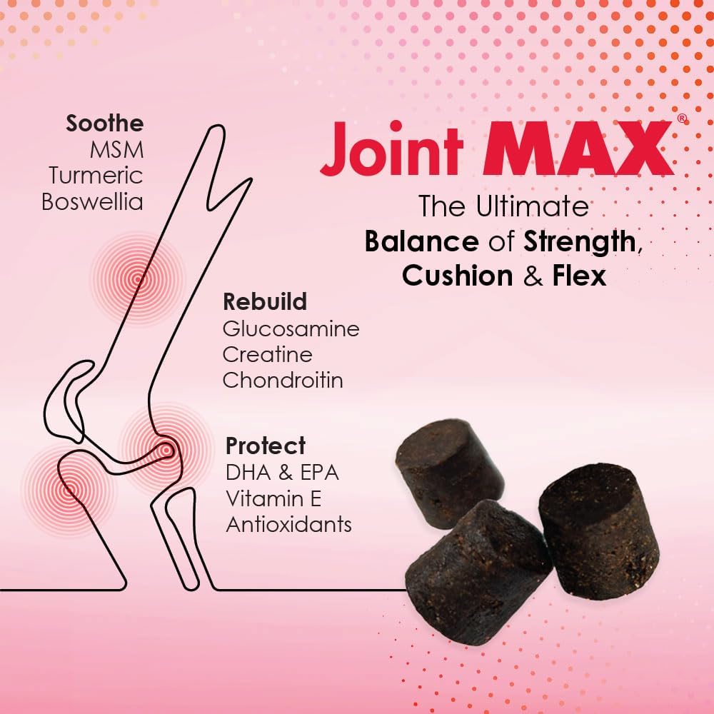 PHS Joint MAX Triple Strength (TS) Soft Chews for Dogs - Glucosamine, Chondroitin, MSM, Turmeric, Omega 3 - Hip and Joint Pain Relief and Support for Dogs - Made in USA - 30 Soft Chews