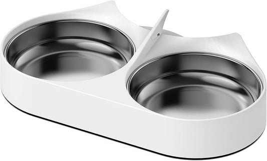 PETLIBRO Pet Food Splitter with Stainless Steel Bowls, Automatic Cat Feeder Bowls for Two Cats or Dogs, Suitable for PETLIBRO Automatic Cat Feeder PLAF005, PLAF006, PLAF103, PLAF203, White