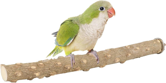 Hypeety Natural Prickly Ash Wood Perch Stand Toy Parrot Stand Holder Paw Grinding Perch Bird Chew Perch for Budgie Parakeet Cockatiel Conure Lovebird (11.79 inch)