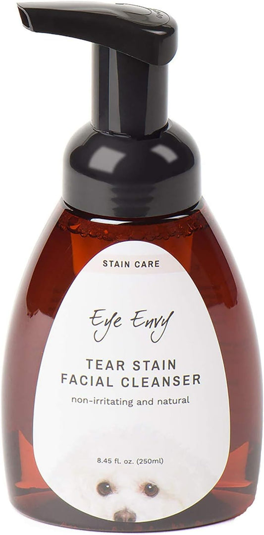 Eye Envy Tear Stain Facial Cleanser for Dogs and Cats. Washes Away Crusty Eye Debris, Eye Boogers, Eye Discharge. Tearless Foaming Formula. Treats The Cause of Staining. All-Natural. 8.45 fl. oz.