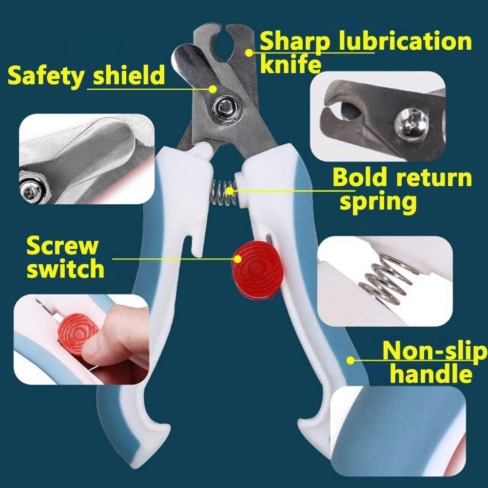 OMEM Bird Nail Clippers with Grinding Nail Scissors Tool Pet Parrot Claw Care (Blue,S)