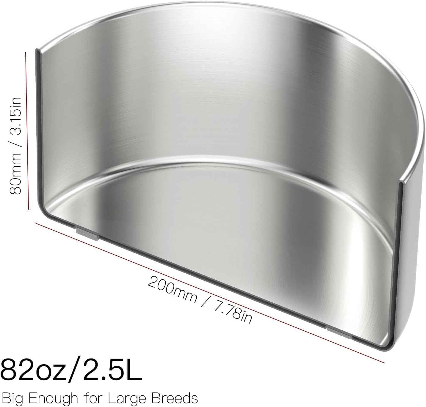 82oz Double Layers 304 Stainless Steel Dog Bowl - Insulated & Durable | Non-Slip Base | Easy to Clean | BPA-Free Safe Dog Food and Water Bowl