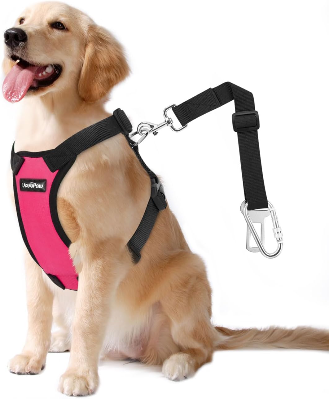 Dog Seat Belt, Safety Vest Dog Car Harness with Adjustable Buckle Dog Seat Belt for Vehicle Nylon Pet Safety Seat Belts Heavy Duty(XXL, Magenta)
