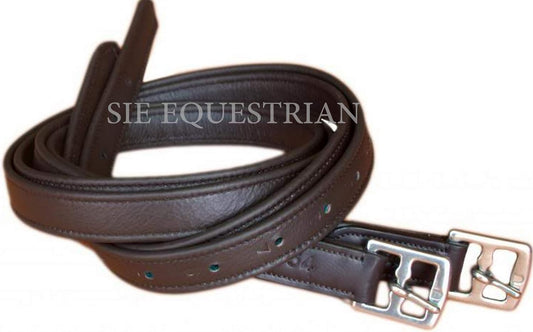 54" / 60" New 1" Super Soft English Stirrup Leathers Black/Havana (Havana, 60" x 1")