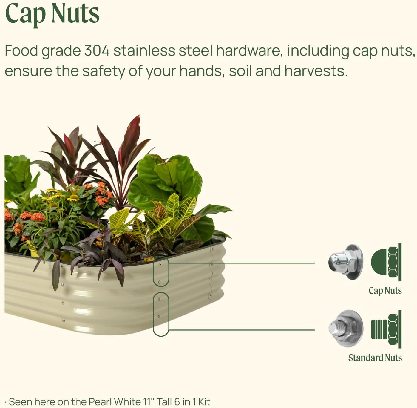 Vego garden Aluzinc Raised Garden Bed Kits, 11" Tall 6 in 1 Modular Metal Raised Planter Bed for Vegetables Flowers Patio Ground Planter Box-British Green