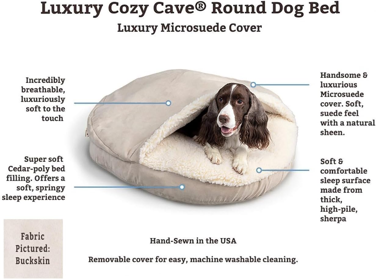Snoozer Luxury Microsuede Cozy Cave Pet Bed, Small - Sapphire