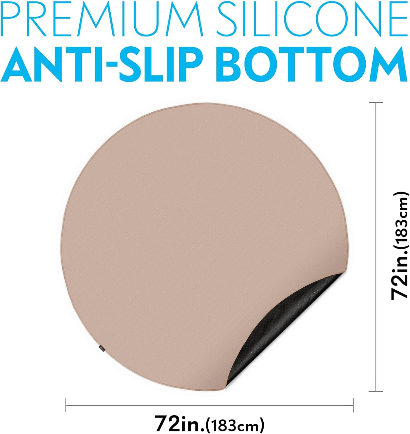 Paw Inspired Round Washable Pee Pad for Dogs | Reusable Puppy Pad for Potty Training, Whelping, Waterproof Mat | Leakproof, Non-Slip Liner (72" Extra Large Size, 1 Pack)