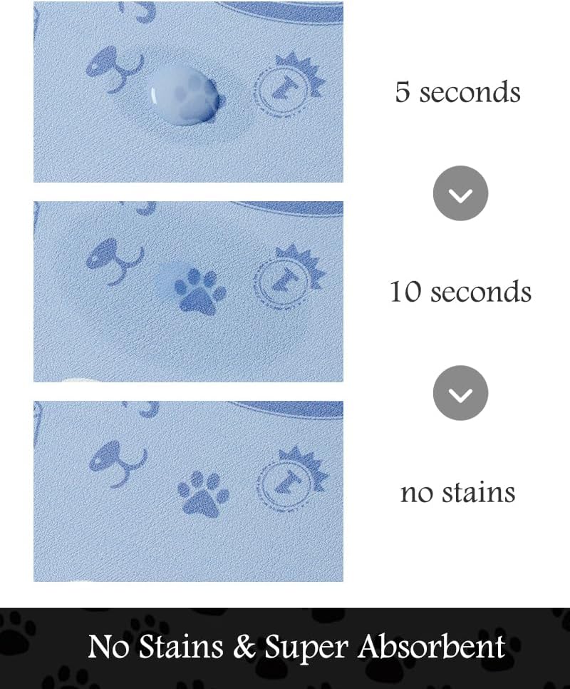 Pet Feeding Mat-Absorbent Dog Mat for Food and Water Bowl-No Stains Quick Dry Water Dispenser Mat-Dog Accessories Pet Supplies-Bowl for Messy Drinkers（PAW,16"x24"