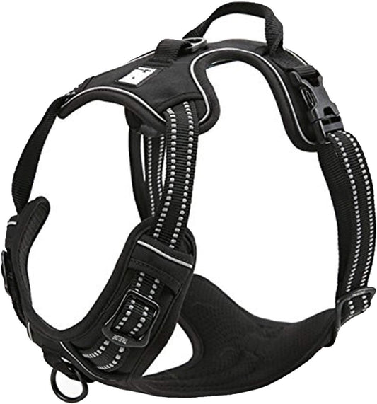 TRUE LOVE Truelove Adjustable No-Pull Dog Harness Reflective Pup Vest Harnesses Comfortable Control Brilliant Colors TLH5651(Black,L)