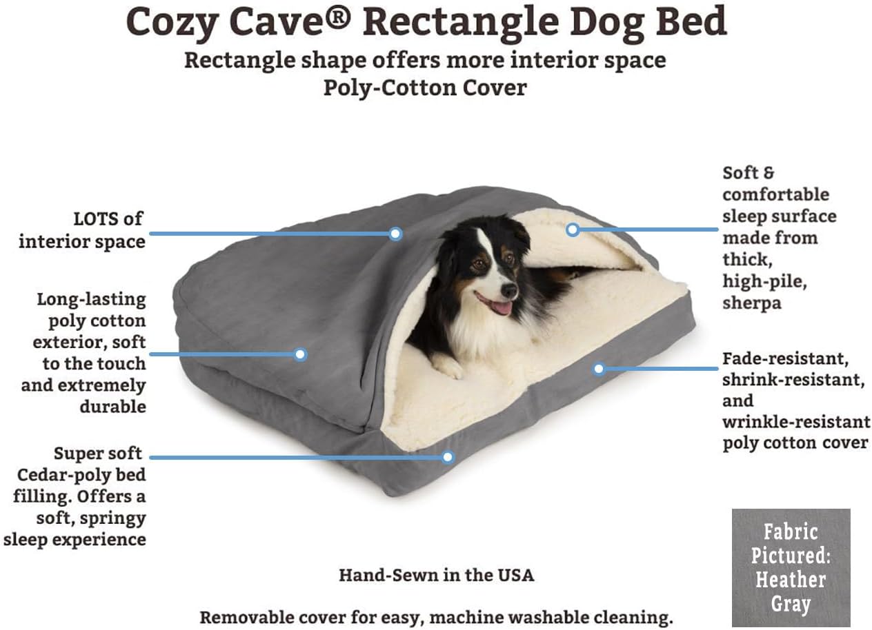 Snoozer Pet Products Rectangle Cozy Cave Dog Bed, Small, Olive